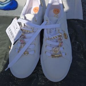 White and Gold Women's Sneakers